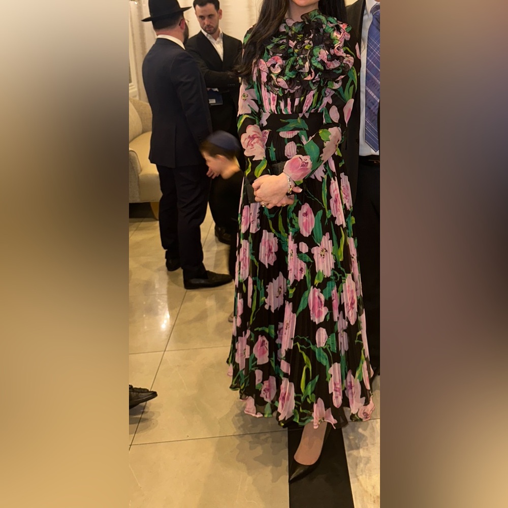 Custom made evening t length dress Filled